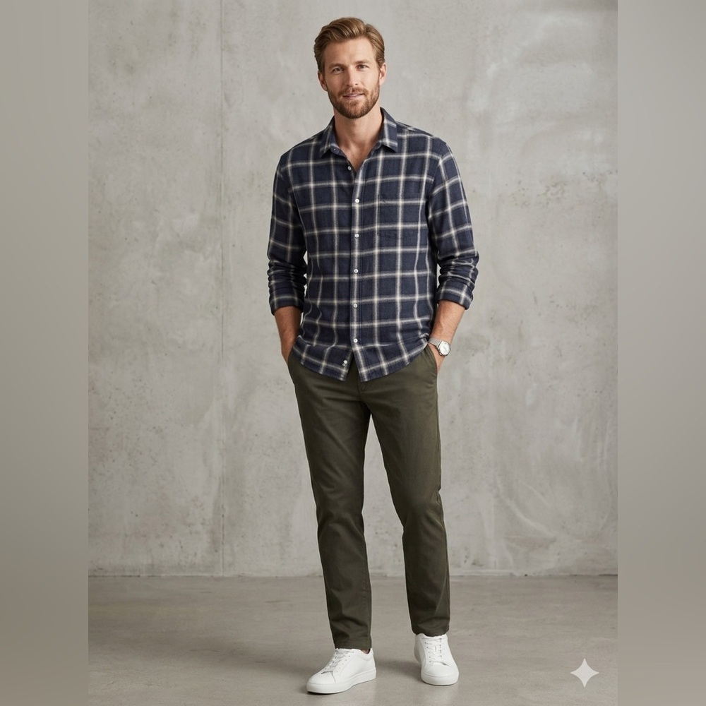 Vince Classic Fit Check Plaid Men’s Shirt , size XL
